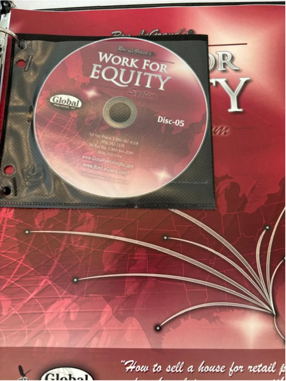 Ron LeGrand Work For Equity System Binder and 5 Discs Red White One Size #E66